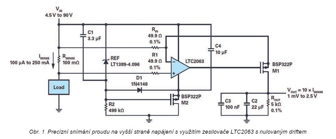 Precizní a zároveň úsporné snímání proudu na vyšší straně napájení